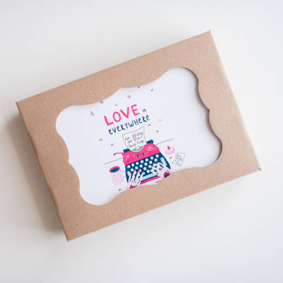 Box insert 15x23 Love letters - machine, 5 pcs