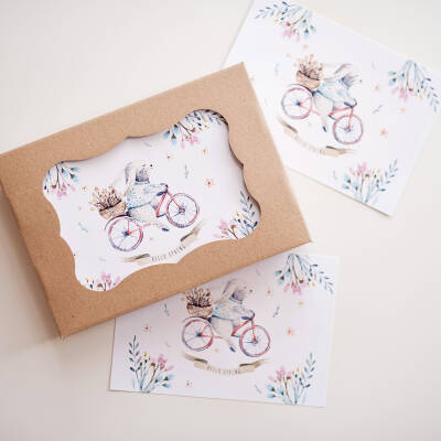 Box insert 15x23 Rabbit on a bicycle, 5 pcs