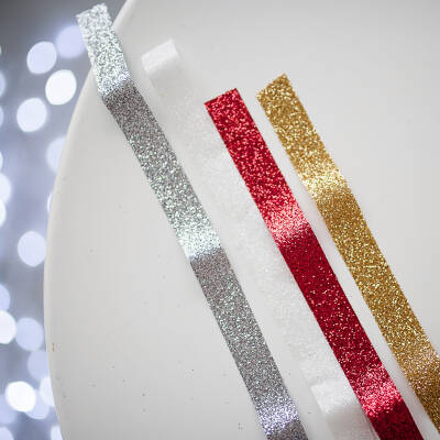 Glittery ribbons, set