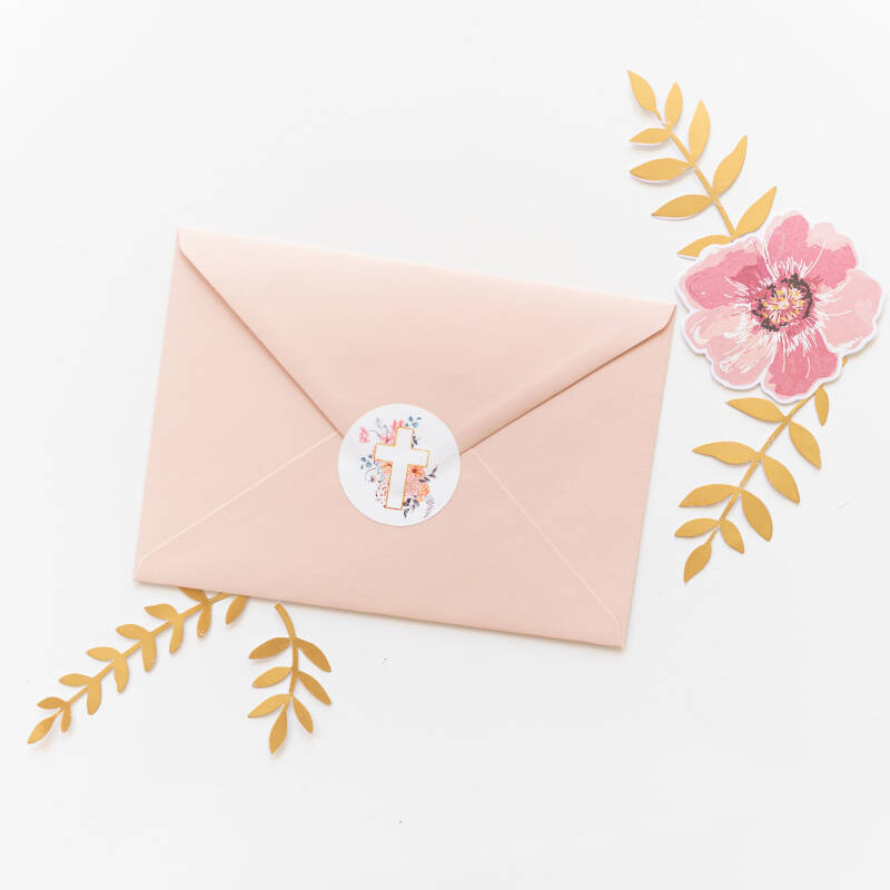 Powder pink c6 envelope 