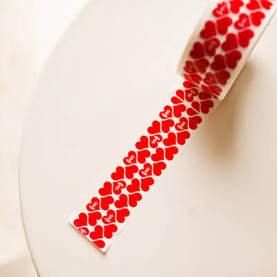 Packaging tape Red hearts