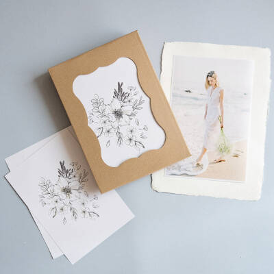 Box insert 15x23 White Flowers 5 pcs