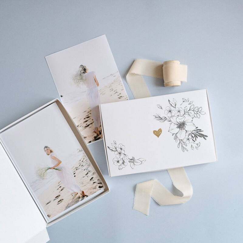 Box für Fotos, White Flowers15x23