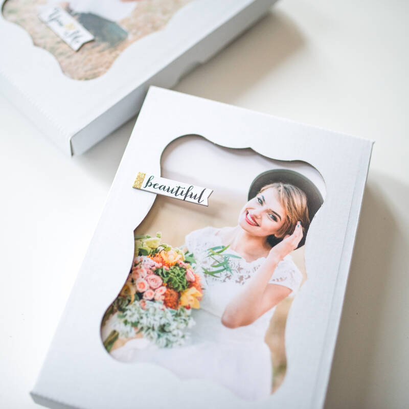 Photo box with window 15x23 white