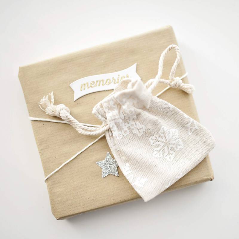 Linen bag 8x10 snowflakes 